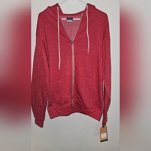 MV Sport Men's Red Zip-Up Sweater